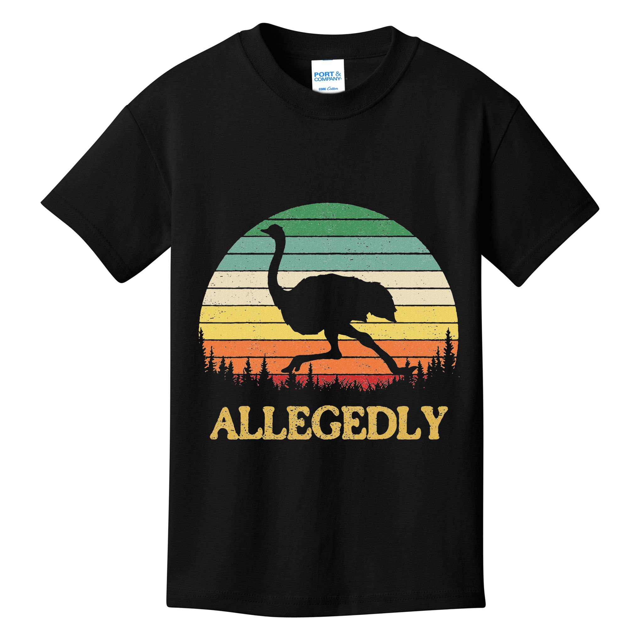 Allegedly Ostrich Vintage Retro Funny Ostrich Lover Kids T-Shirt