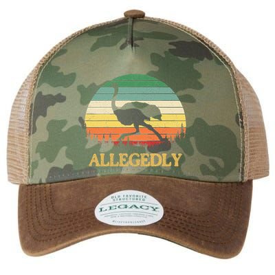Allegedly Ostrich Vintage Retro Funny Ostrich Lover Legacy Tie Dye Trucker Hat
