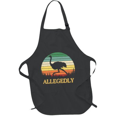Allegedly Ostrich Vintage Retro Funny Ostrich Lover Apron