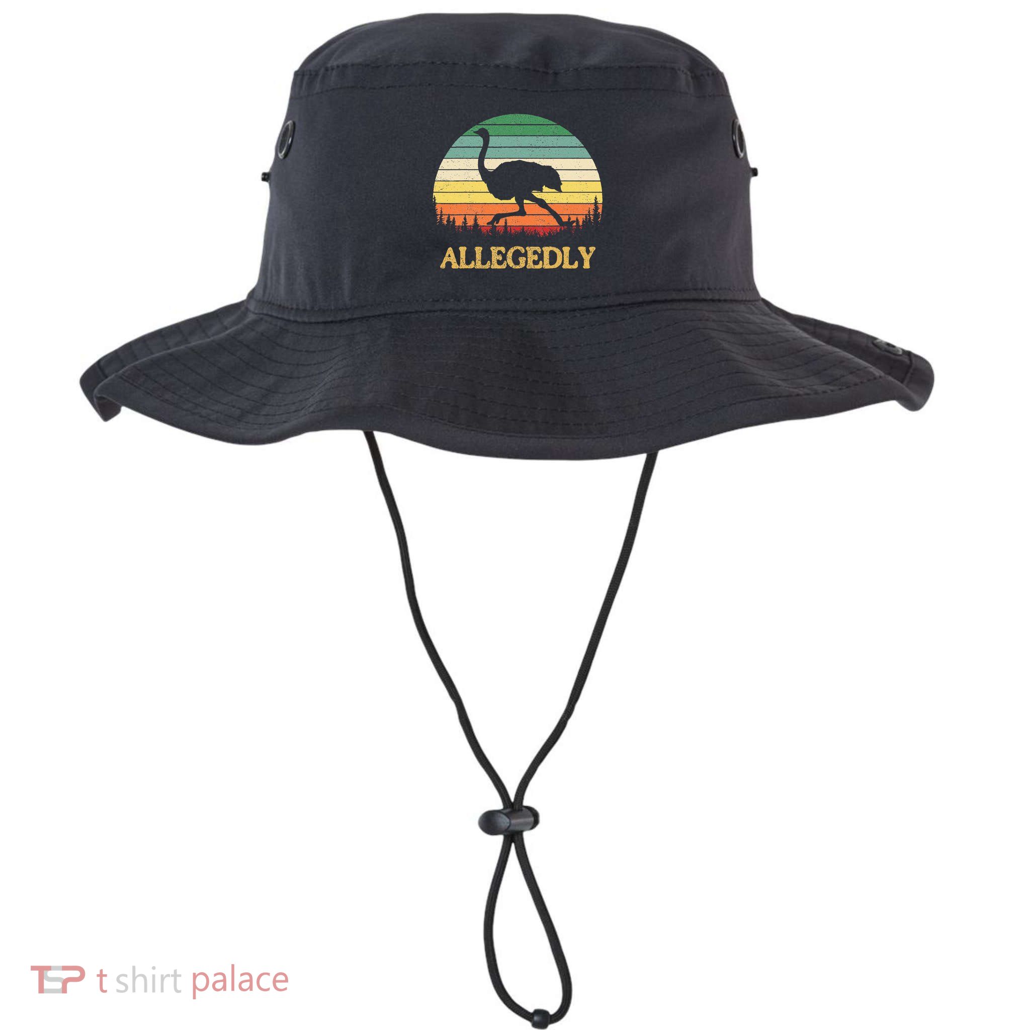Allegedly Ostrich Vintage Retro Funny Ostrich Lover Bucket Hat
