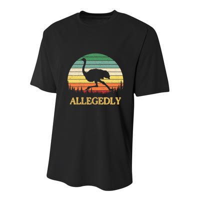 Allegedly Ostrich Vintage Retro Funny Ostrich Lover Youth Performance Sprint T-Shirt