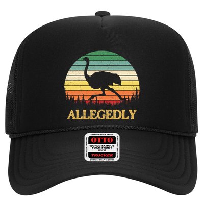 Allegedly Ostrich Vintage Retro Funny Ostrich Lover Trucker Hat