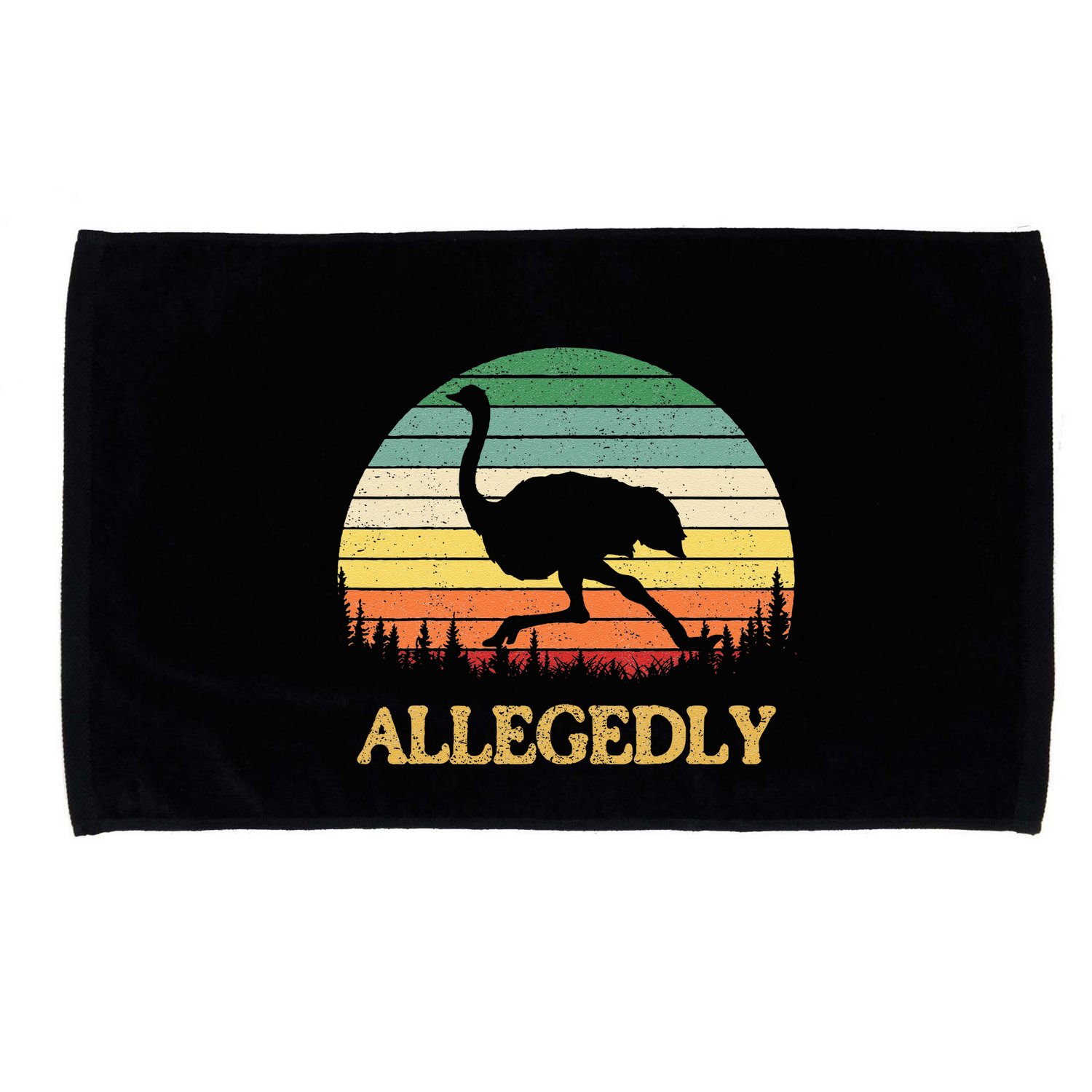 Allegedly Ostrich Vintage Retro Funny Ostrich Lover Microfiber Hand Towel
