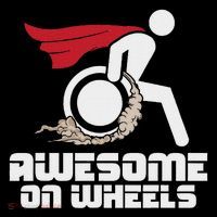 Awesome On Wheels Wheelchair Handicap Disability Awareness T-Shirt