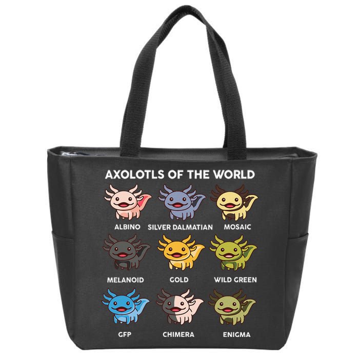 Axolotl Of World Zip Tote Bag