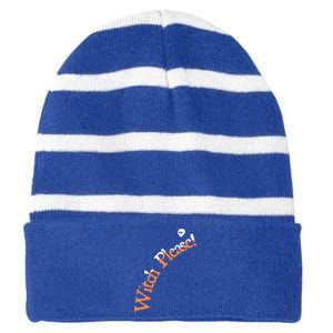 An Orange Witch Please Gift Striped Beanie with Solid Band