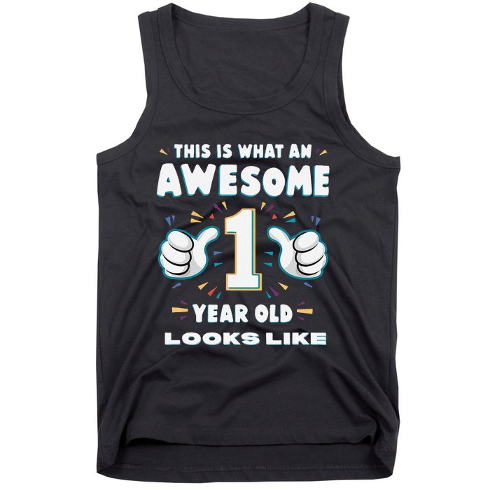 Awesome One Year Old Baby First Birthday Celebrate Tank Top