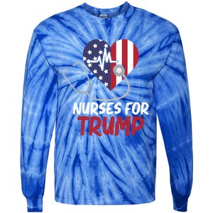 American President 2024 Trump Gift Nurses For Trump Gift Tie-Dye Long Sleeve Shirt