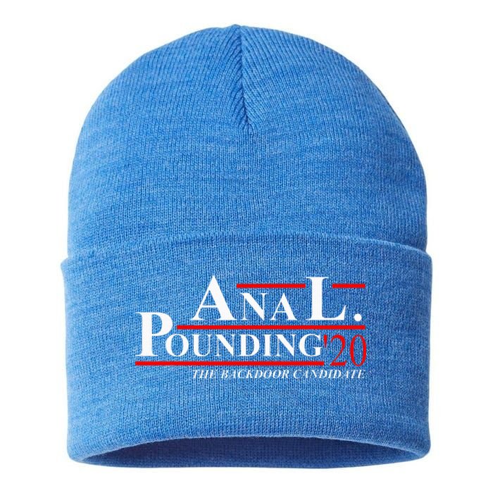 Anal Pounding 2024 Innuendo Vulgar Election Sustainable Knit Beanie