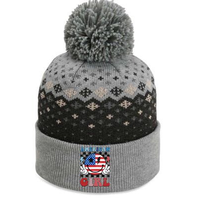 American Pride 4th Of July Patriotic Design The Baniff Cuffed Pom Beanie