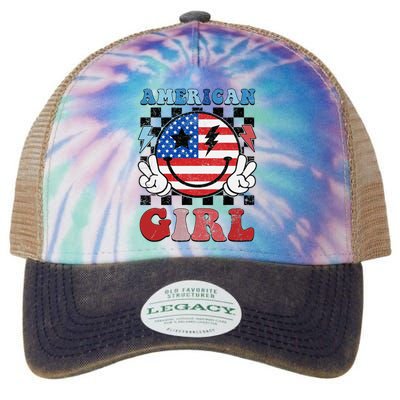 American Pride 4th Of July Patriotic Design Legacy Tie Dye Trucker Hat