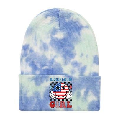 American Pride 4th Of July Patriotic Design Tie Dye 12in Knit Beanie