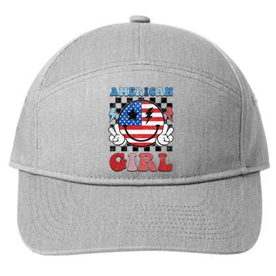 American Pride 4th Of July Patriotic Design 7-Panel Snapback Hat