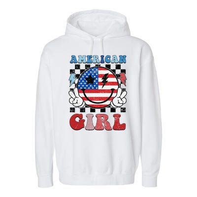 American Pride 4th Of July Patriotic Design Garment-Dyed Fleece Hoodie