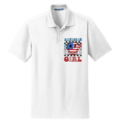 American Pride 4th Of July Patriotic Design Dry Zone Grid Polo