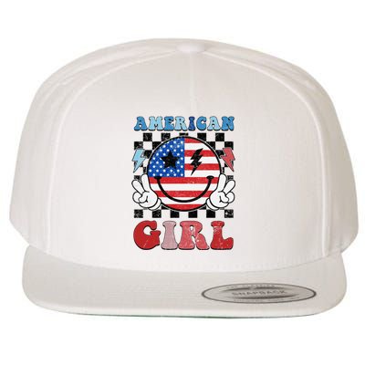 American Pride 4th Of July Patriotic Design Wool Snapback Cap