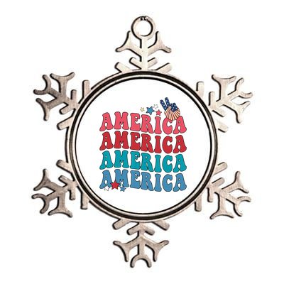 America Patriotic 4th Fourth Of July Independence Day Metallic Star Ornament