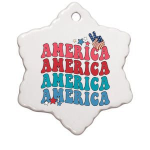 America Patriotic 4th Fourth Of July Independence Day Ceramic Star Ornament