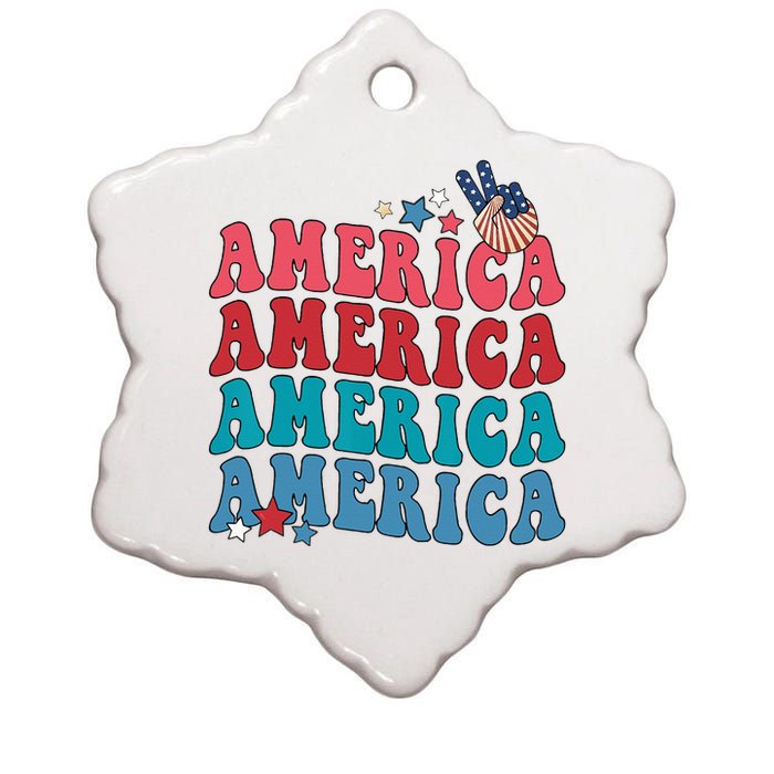 America Patriotic 4th Fourth Of July Independence Day Ceramic Star Ornament