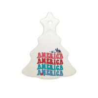 America Patriotic 4th Fourth Of July Independence Day Ceramic Tree Ornament