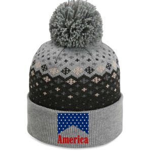 America Patriotic 4th Of July The Baniff Cuffed Pom Beanie