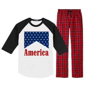 America Patriotic 4th Of July Raglan Sleeve Pajama Set