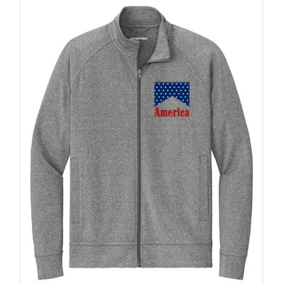 America Patriotic 4th Of July Stretch Full-Zip Cadet Jacket