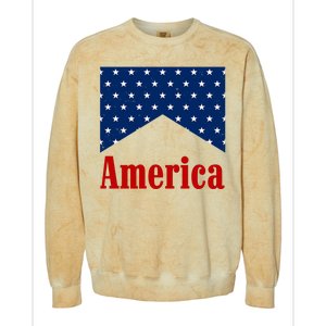 America Patriotic 4th Of July Colorblast Crewneck Sweatshirt