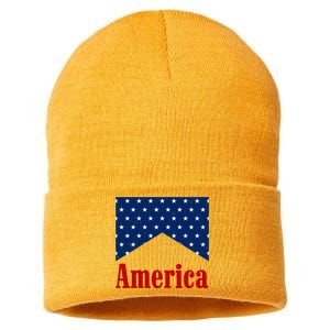 America Patriotic 4th Of July Sustainable Knit Beanie