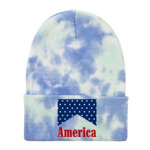 America Patriotic 4th Of July Tie Dye 12in Knit Beanie