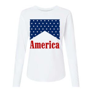 America Patriotic 4th Of July Womens Cotton Relaxed Long Sleeve T-Shirt