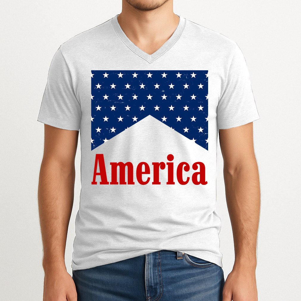 America Patriotic 4th Of July V-Neck T-Shirt