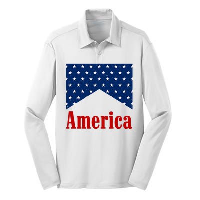 America Patriotic 4th Of July Silk Touch Performance Long Sleeve Polo