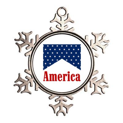 America Patriotic 4th Of July Metallic Star Ornament