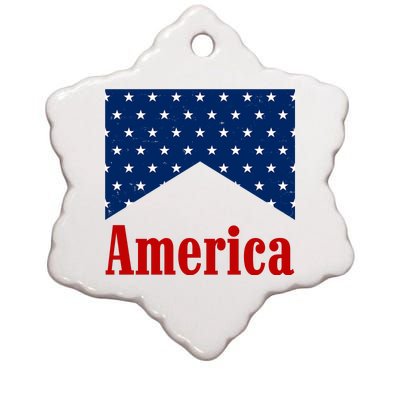 America Patriotic 4th Of July Ceramic Star Ornament