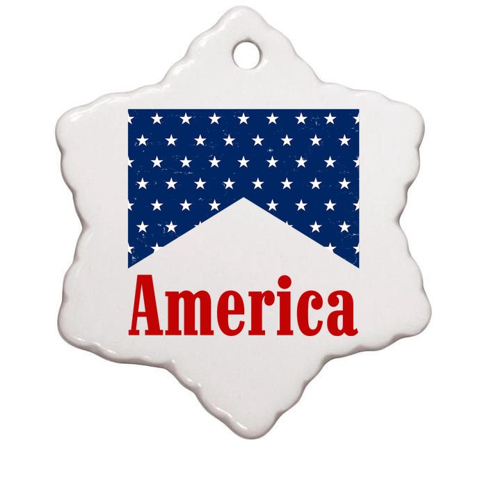 America Patriotic 4th Of July Ceramic Star Ornament