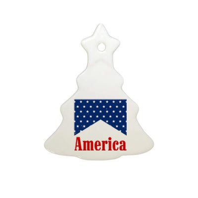 America Patriotic 4th Of July Ceramic Tree Ornament