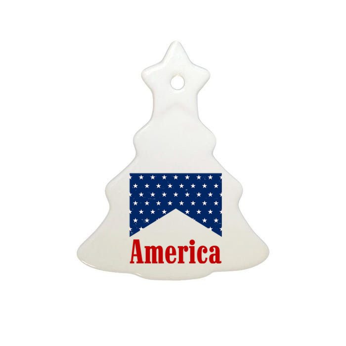 America Patriotic 4th Of July Ceramic Tree Ornament