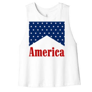 America Patriotic 4th Of July Women's Racerback Cropped Tank