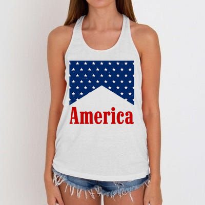 America Patriotic 4th Of July Women's Knotted Racerback Tank