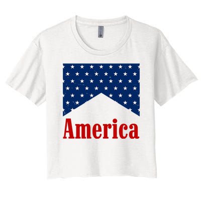 America Patriotic 4th Of July Women's Crop Top Tee