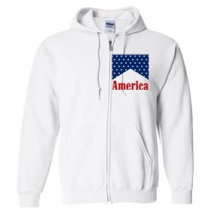 America Patriotic 4th Of July Full Zip Hoodie