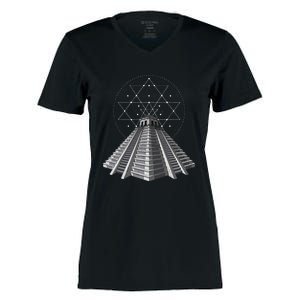 Aztec Pyramid Ancient Mayan Pyramids Women's Momentum V-Neck T-Shirt