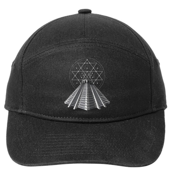 Aztec Pyramid Ancient Mayan Pyramids 7-Panel Snapback Hat