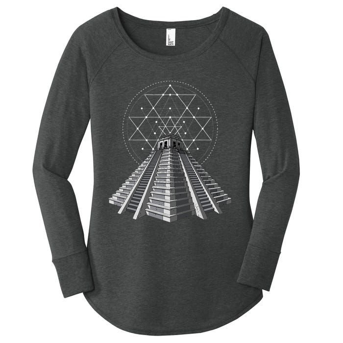 Aztec Pyramid Ancient Mayan Pyramids Women's Perfect Tri Tunic Long Sleeve Shirt