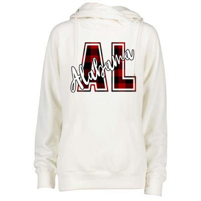 Alabama Plaid Al Womens Funnel Neck Pullover Hood