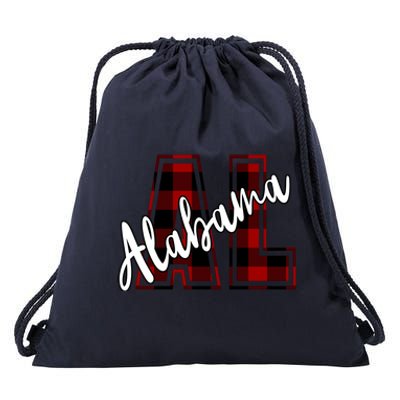 Alabama Plaid Al Drawstring Bag