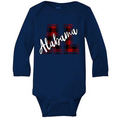 Alabama Plaid Al Baby Long Sleeve Bodysuit