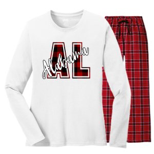 Alabama Plaid Al Women's Long Sleeve Flannel Pajama Set 