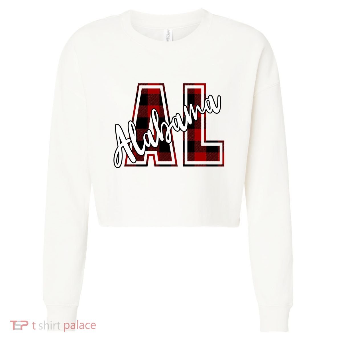 Alabama Plaid Al Cropped Pullover Crew